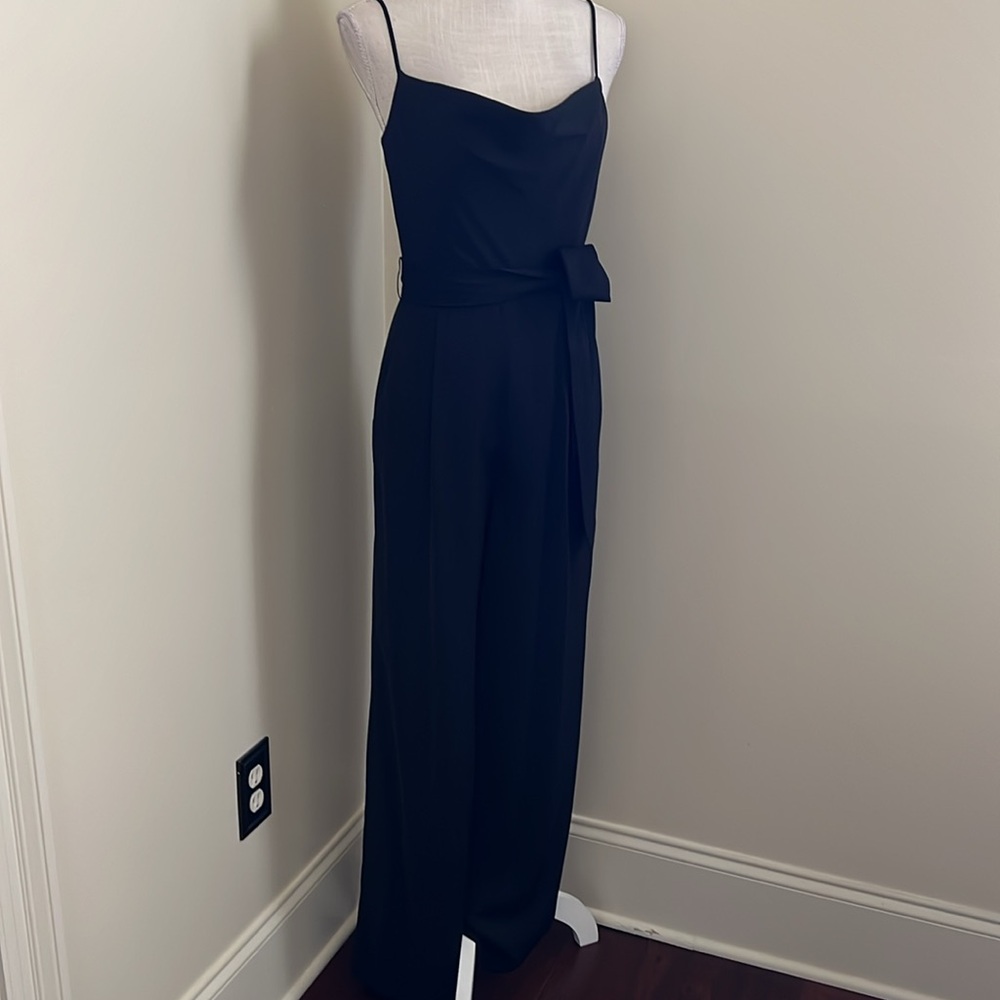 🆕 ANTONIO MELANI Black Jumpsuit with Sweetheart Neckline and Wide-Leg - Picture 4 of 17